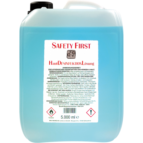 Safety First - Haut-Desinfektionslösung